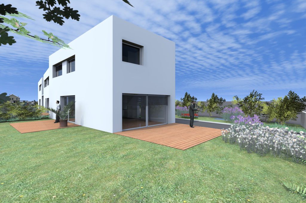 vue villa c facade sud ouest jardin